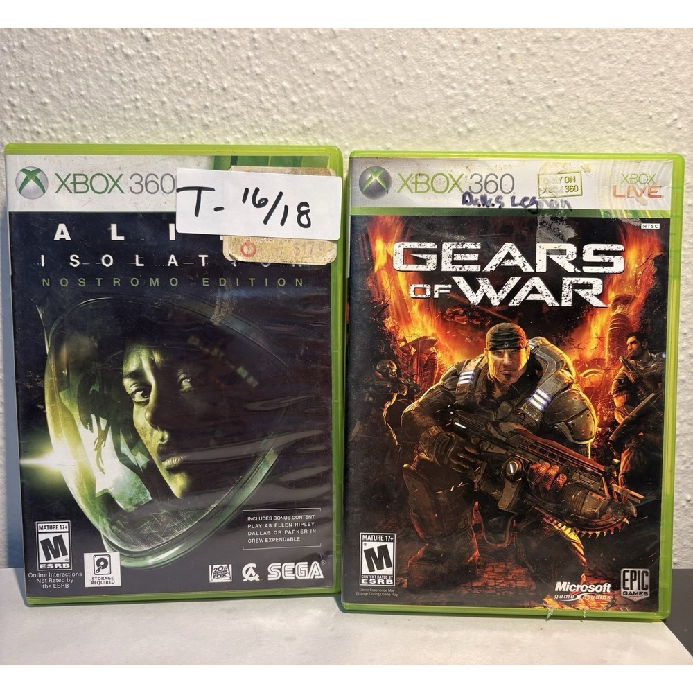 Alien: Isolation Nostromo Edition (Xbox 360, Gears Of War Complete 2 Disc Lot